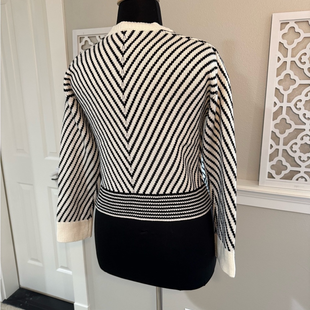Black and White Striped Sweater - Picture 6 of 7